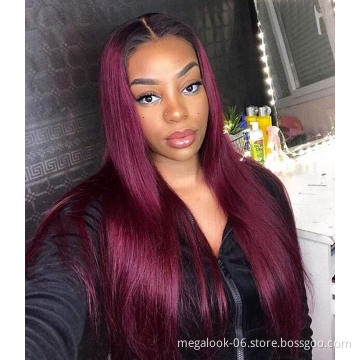 Megalook Cuticle Aligned Silky Straight Color 1b99J Human Hair Bundles, Straight Brazilian Hair Bundles
